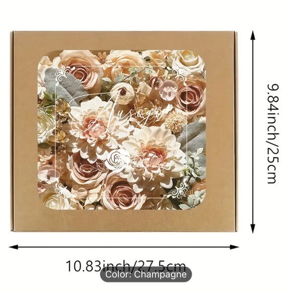 Elegant Faux Floral Arrangement - Champagne - Picture 2 of 3